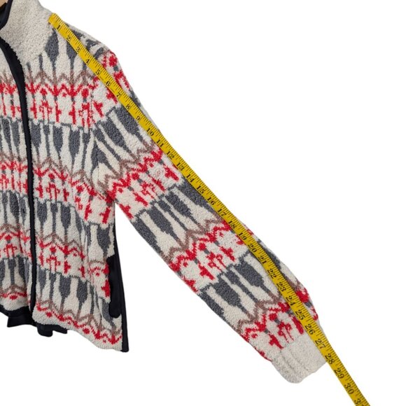 Sleeping on Snow Anthropologie Sherpa Jacket Womens Fair Isle Wool Size SP - Picture 8 of 10